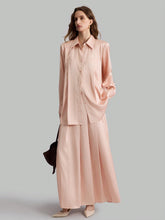 Ontre Orange-Pink New Year's Pleated Front High Waist Elegant Party/Office Wear Mermaid Skirt